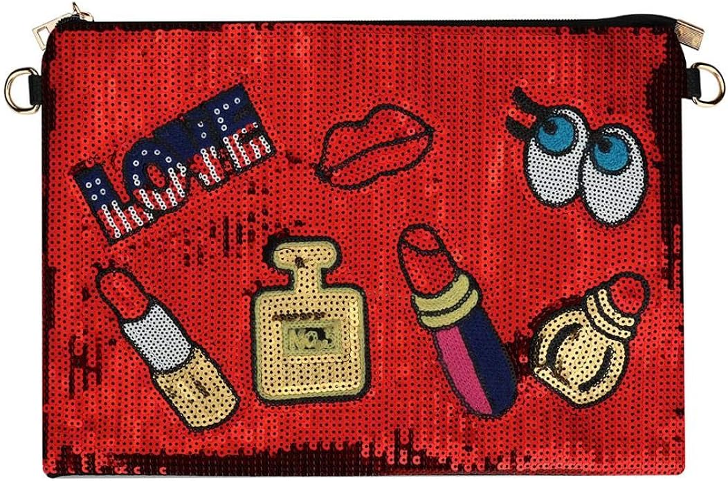 ladies red clutch bag