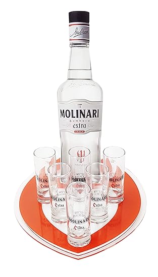 Molinari Sambuca Extra Shotgläser inkl. Shothalter Shotglas Schnapsglas Glas Gläser Set - 6X Shotgläser 2/4cl geeicht