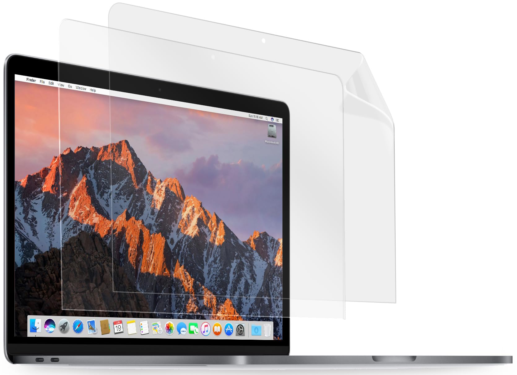 MyGadget 2x Screen Protector Crystal Clear HD compatible with Apple MacBook Pro 15 inch Touchbar - Anti Scratch LCD Display Protection Full Cover Film