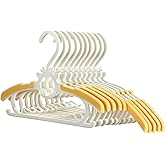 Komost Baby Kids Clothes Hangers, 10 Pack Toddler Infant Nursery Childrens Hanger for Closet, Plastic Adjustable Stackable Hangers for Baby Clothes