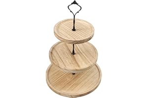 KoiLykke Wooden 3-Tier Cake Stand Rack with Tray, Sturdy Dessert Display Cupcakes Cakes and Party Treats, Fruit and Dessert T