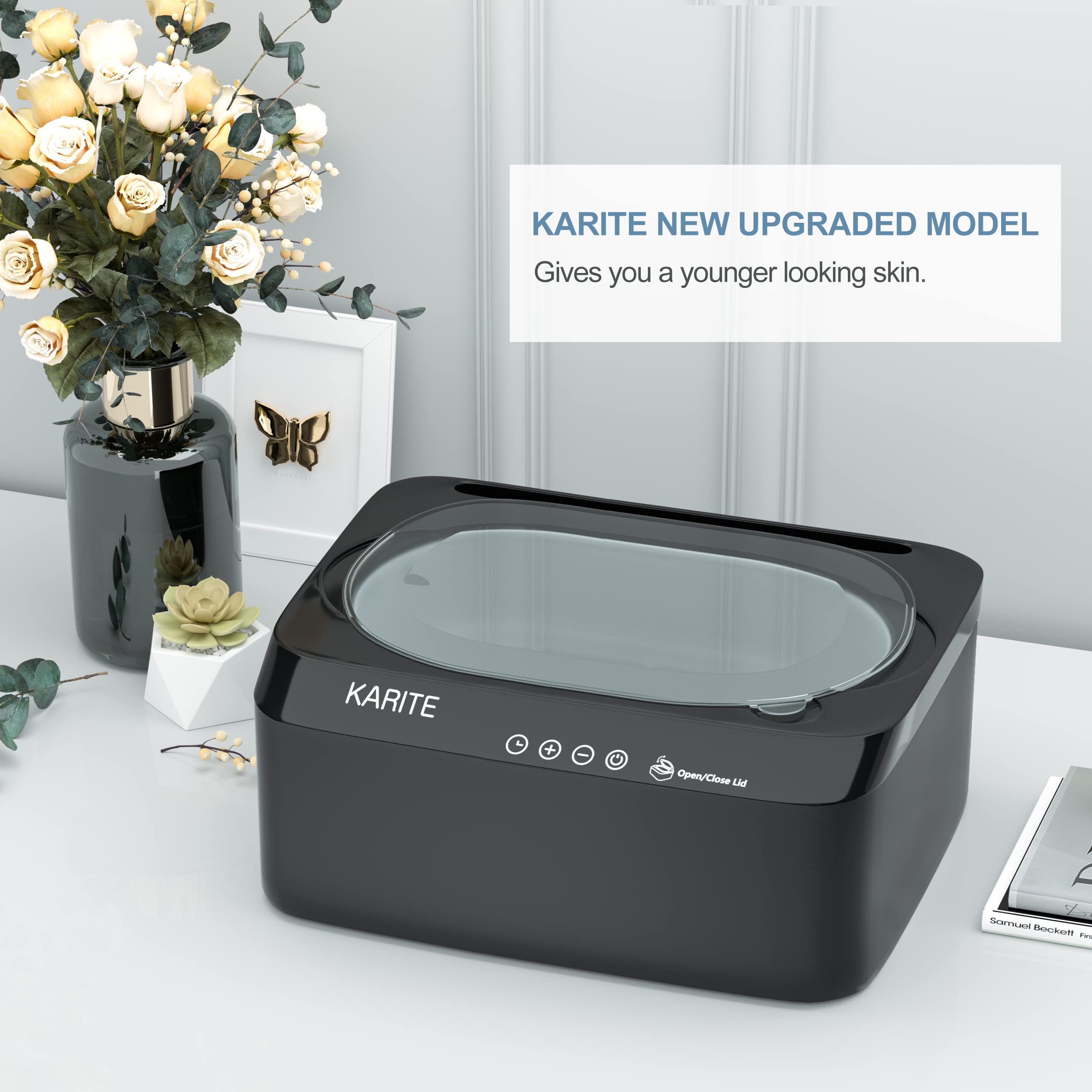 Karite Paraffin Wax Machine for Hands and Feet with Auto Open Lid, Paraffin Bath,20Min Fast Wax Meltdown, Precision Temperature Control, 4500ml Paraffin Warmer with 8Pack Refills