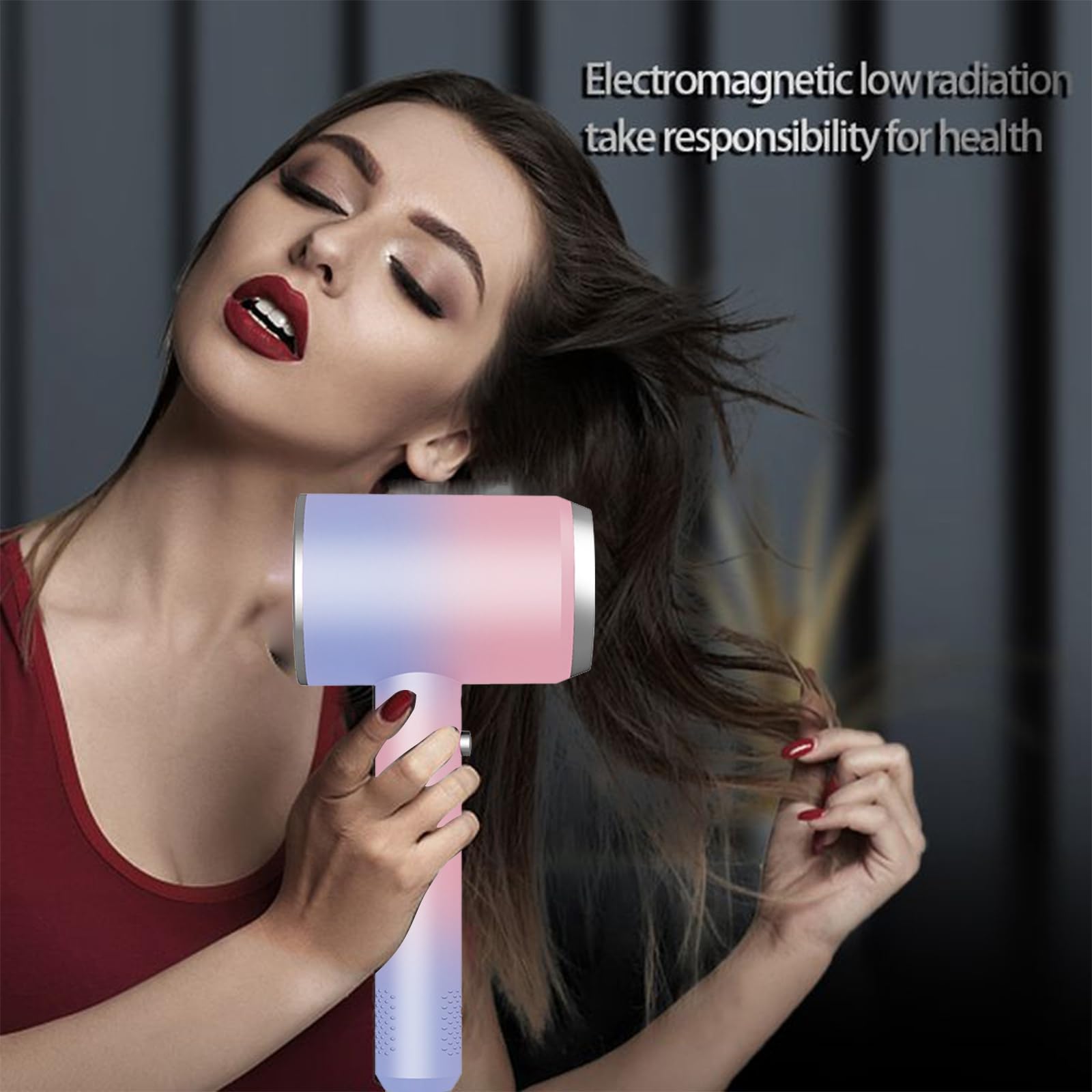 Seche Cheveux Professionnel Ionique Négatif, Portable 1250w Séchoir Cheveux, Moteur sans Balais, 3 niveaux de vitesse, Séchage Rapide, Léger et portable, 57 dB à Faible Bruit pour Famille Voyage (A)