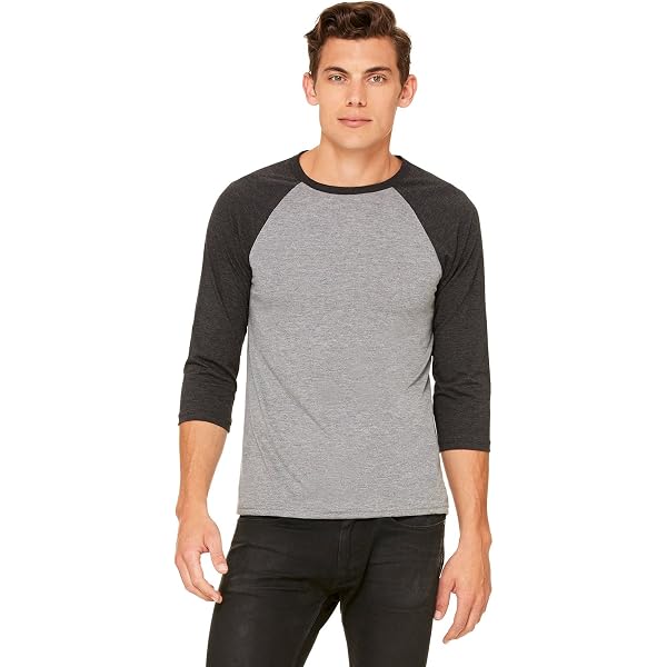 Bella Canvas Unisex Short Sleeve T-Shirt - Triblend Crew Neck, Retail Fit, Charcoal/Black Heather - View #7