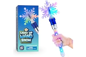 IPIDIPI TOYS Snowflake Wand - Spinning Light Up Magic Wand for Kids, Princess Fairy - Christmas Stocking Stuffers Light Up Toys, Goodie Bag - Ideal Gift, Birthday Party Gift for Girls