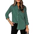 Siliteelon Women's Long Sleeve Button Down Shirt - Wrinkle-Free, Slim Fit Office Blouse With Corset Detail - Sky Blue