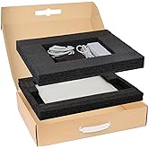 Laptop Shipping Box with Foam Protection for 13-17 Inch Laptops, Secure Cardboard Mailer Box for Safe Shipping of Notebook Computers (17"L x 13"W x 4.1"H)