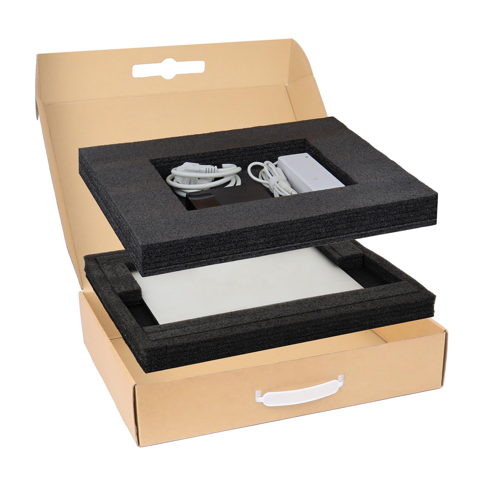 Photo 1 of Laptop Shipping Box with Protection Foam, Secure Laptop Box for Shipping, Cardboard Mailer Carton for 13-17.3 Inch Notebook Computer (17"L x 13"W x 4.1"H)