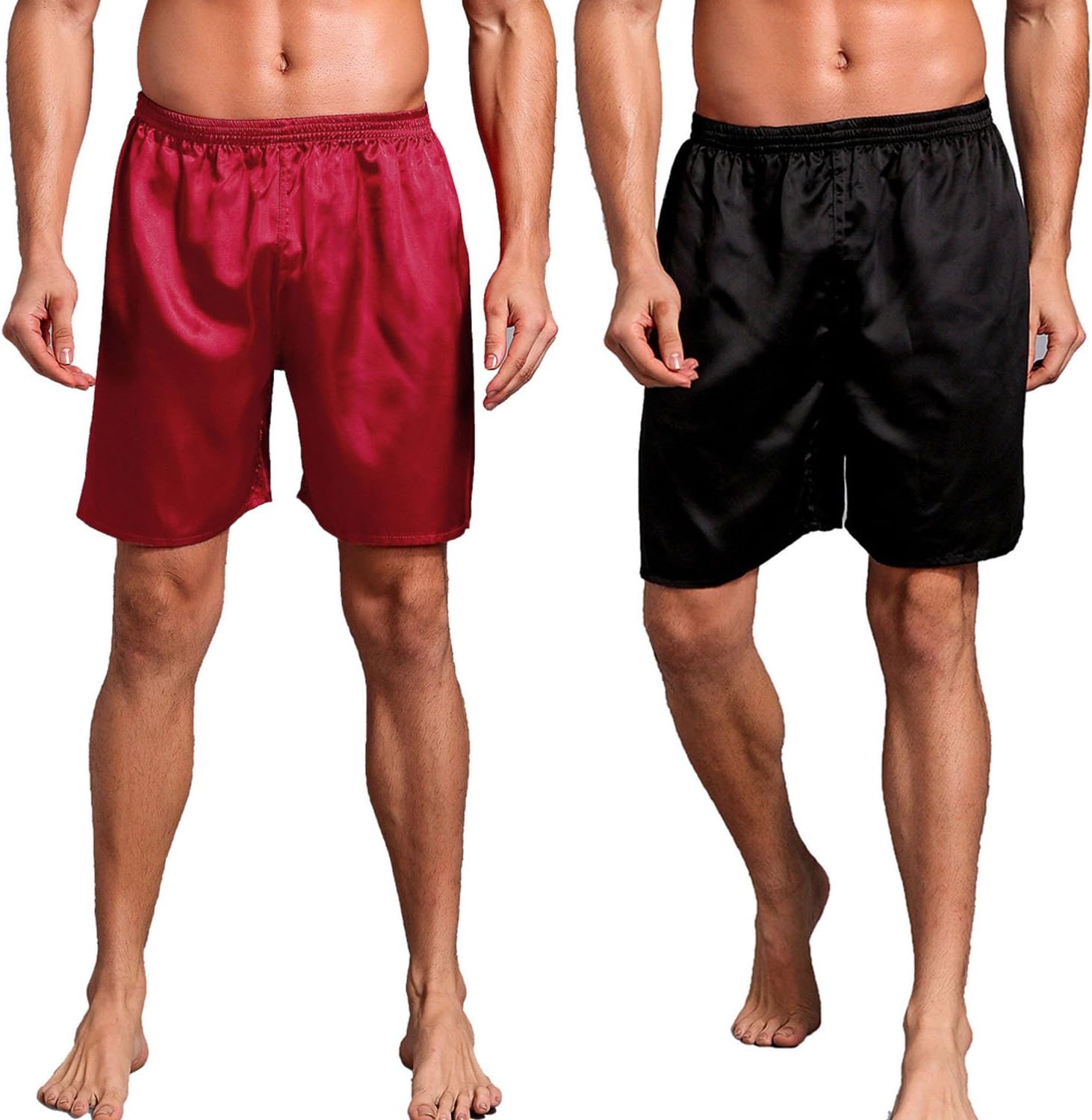 Hammia Men's Satin Boxers Silk Sleepwear Boxers Shorts Nightwear Pyjamas Bottom Pants