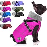 Doglay Dog Coat with Harness, Reflective Warm Dog Jacket Waterproof Puppy Winter Coat for Cold Weather, Adjustable Fleece Jacket for Small Medium Large Dogs