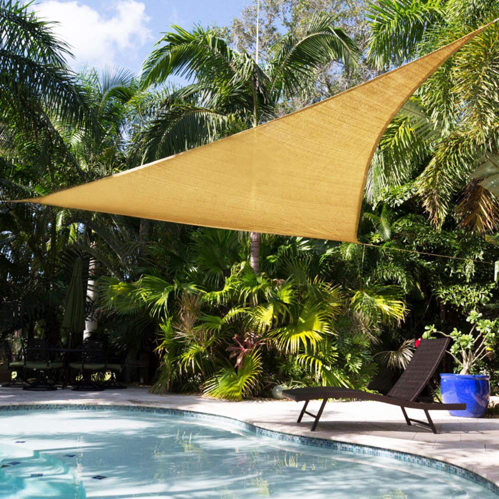 Shade&Beyond Shade Sail Triangle 12'x12'x17' UV Block Sand