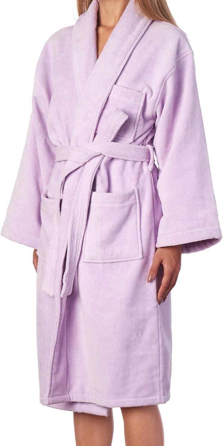 Alpine Swiss Blair Womens Cotton Terry Cloth Bathrobe Shawl Collar Velour Spa Robe at  Women’s Clothing store