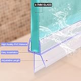 Sarmeley Shower Screen Door Seal Strip 4Pcs 4-7mm Glass Curved Straight 16mm view 4