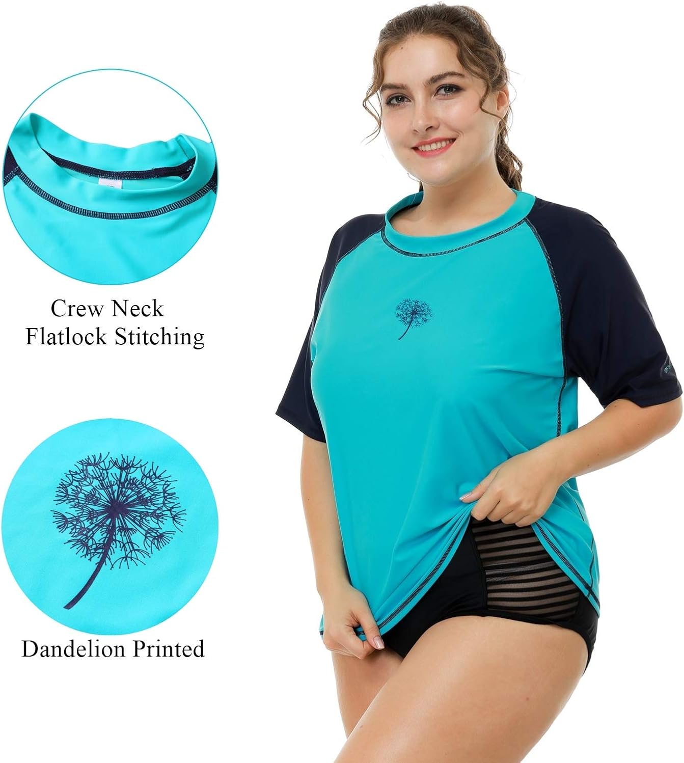 rash guard plus size swimwear