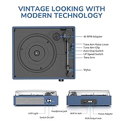 Vinyl Record Player with 2 Stereo Speakers