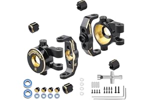 HobbyPark Brass Front Steering Knuckles Caster Blocks C-Hubs Weights Wheel Hex for 1/18 Traxxas TRX4M Upgrades Replacement w/Bearings