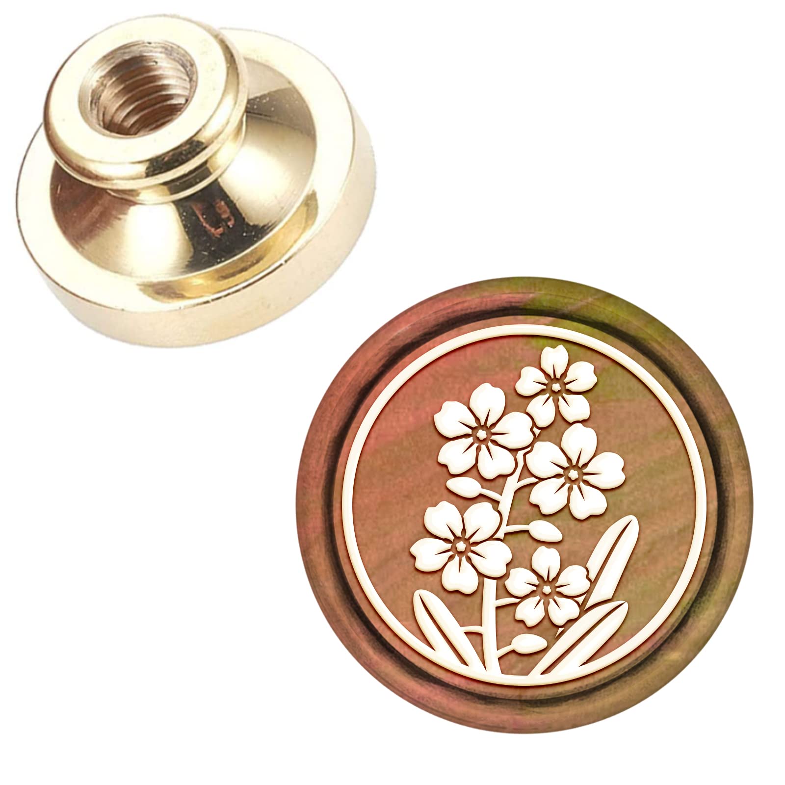 CRASPIRE Wax Seal Stamp Head Forget-me-not Removable Sealing Brass Stamp Head for Creative Gift Envelopes Invitations Cards Decoration