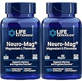 Life Extension Neuro-Mag 150 Vegetarian Capsules (Pack of 2), Magnesium L-Threonate, Magtein Supplement