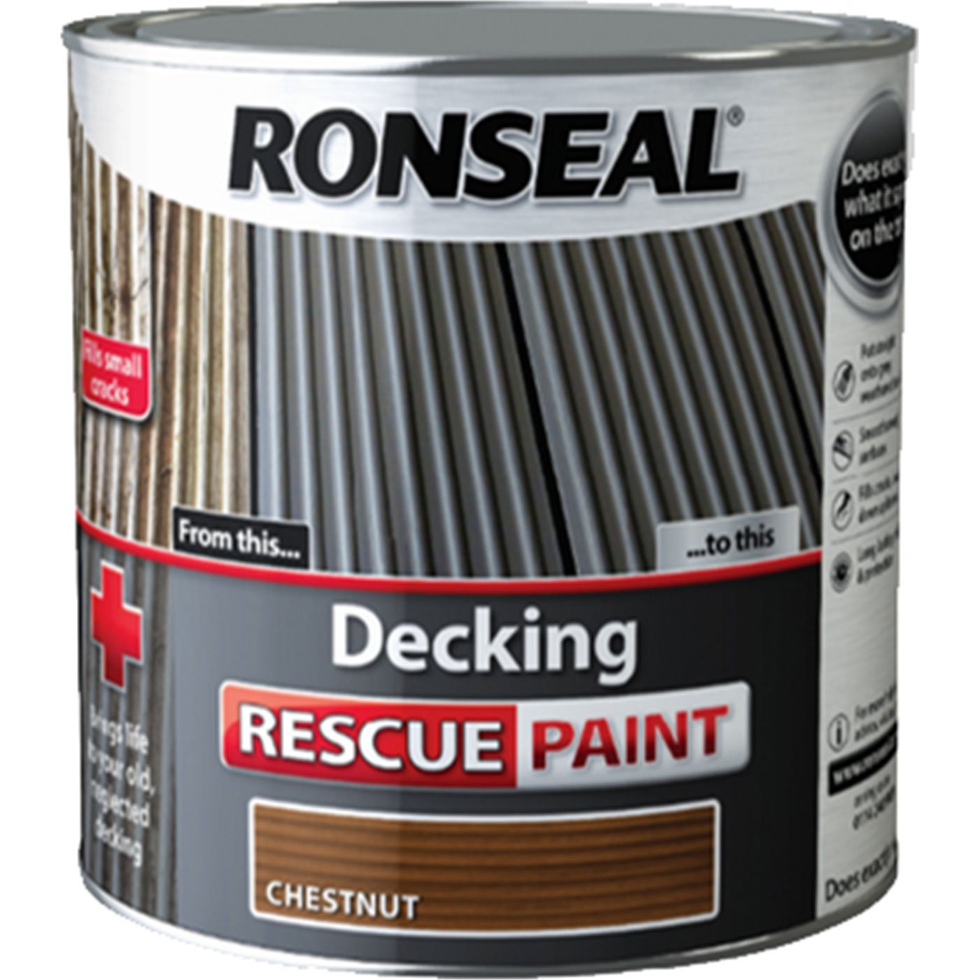 Ronseal DRPC25L 2.5 Litre Decking Rescue Paint - Chestnut