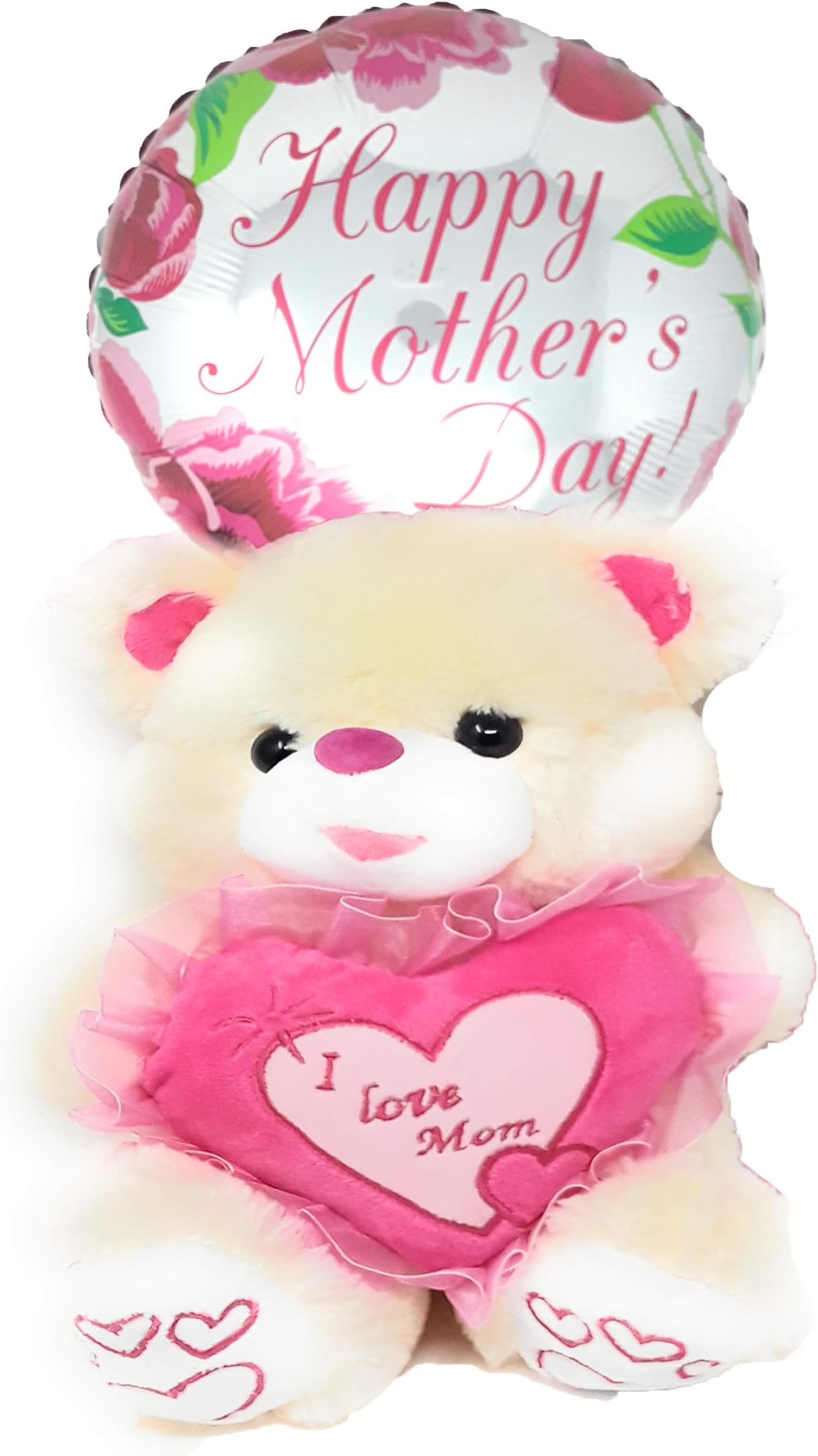 HappyToy Plush Teddy Bear with Heart I Love You Mom'' Lover's Gifts for Mom Best Friends or Wife