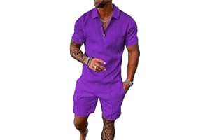 BIRW Men‘s Track Suits 2 Piece Summer Short Sets Outfits Fashion Polo Shirt Casual Short Sleeve and Shorts set