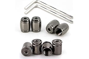 Dsycar 8 Pack Locking Tire Valve Caps, Anti Theft Design, with O Rubber Ring, Universal Aluminum Tire Valve Stem Caps for Cars, SUVs, Bike, Trucks, Motorcycles, Lock Tight Fit (Black)