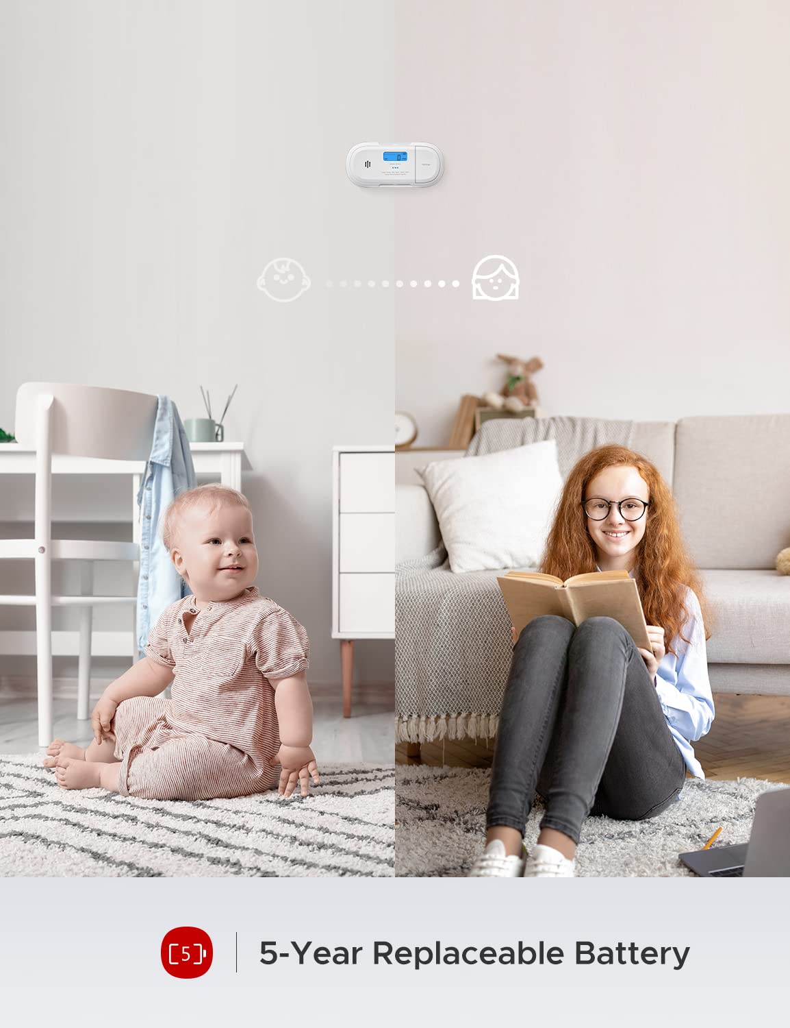 X-Sense CO Melder mit Spitzenwert Speicher, Kohlenmonoxidmelder, Akkurater Sensor mit 10 Jahre Batterie & LCD Display, TÜV Zertifiziert nach EN 50291, XC04-R 3