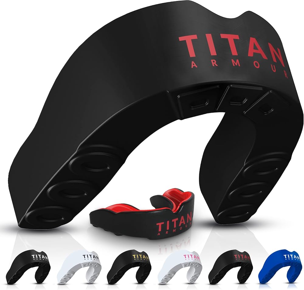 Titan Armour Dual-Layer Gum Shield Mouth Guard Adults & Juniors Case Inc