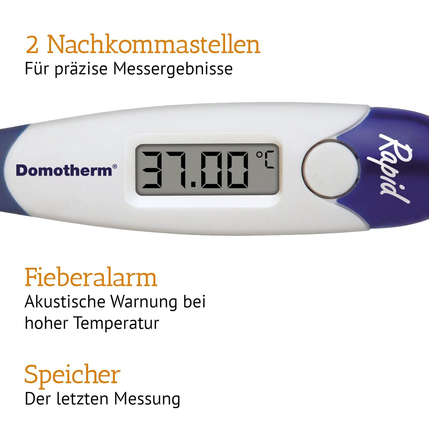 Domotherm Rapid digitales Fieberthermometer mit 2 Nachkommastellen