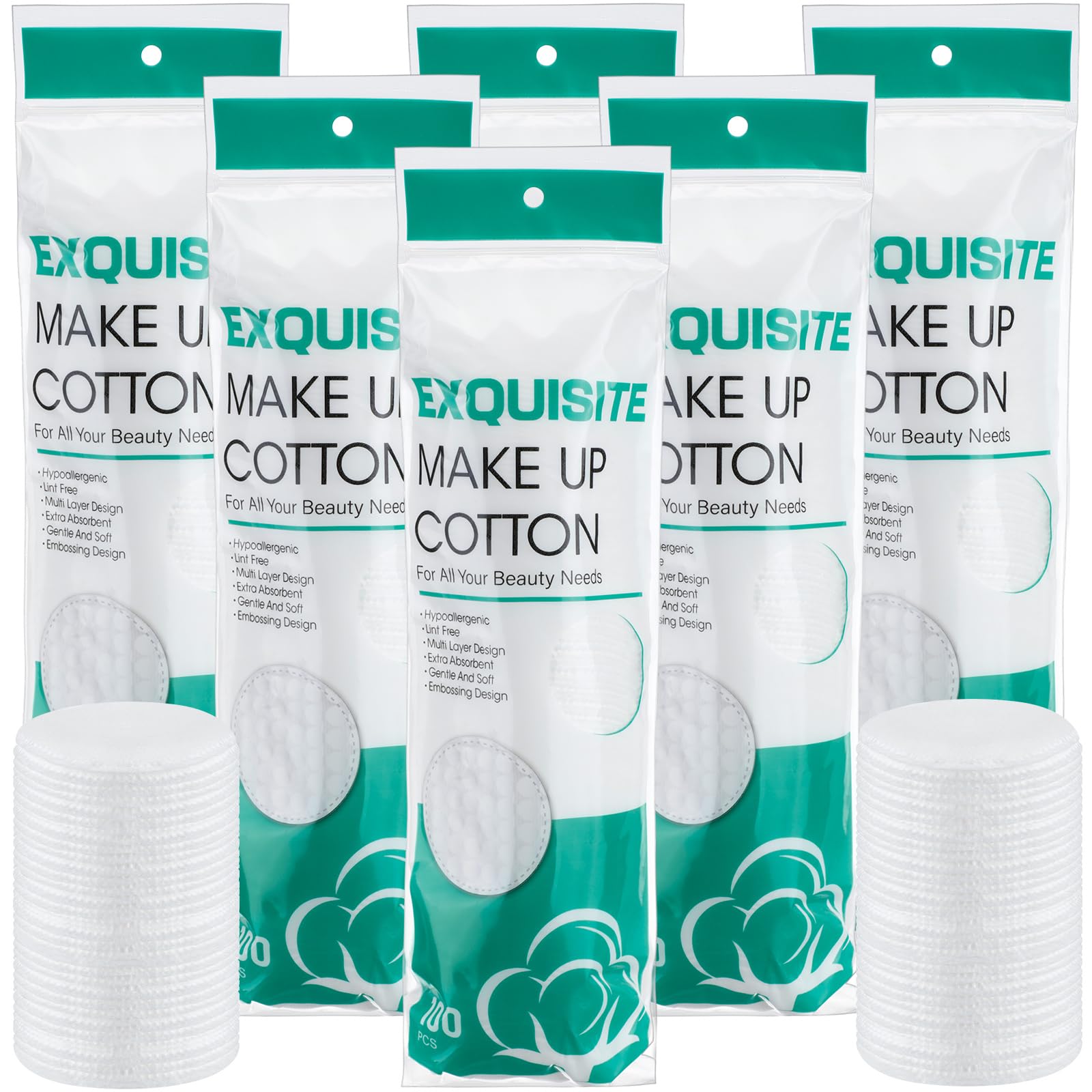 Photo 1 of Maxcheck 600 Pcs Cotton Rounds Bulk Exfoliating Rounds for Face Makeup Remover Cotton Facial Pads for Face Makeup Removal Toner Pads