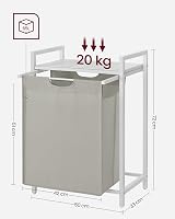 VASAGLE Laundry Basket Hamper with Removable Liner 65 L White Cream view 7