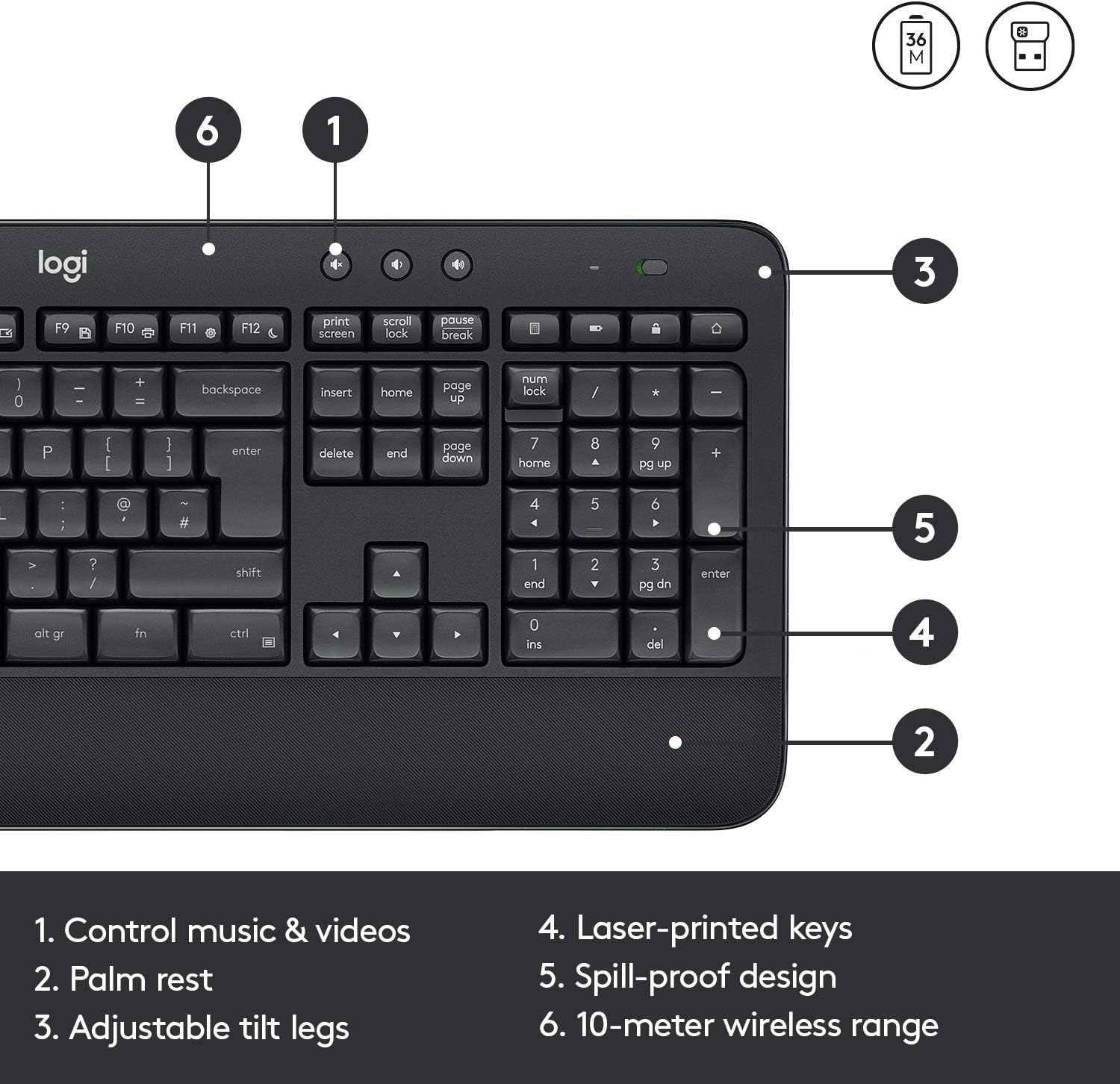 Logitech MK545 Advanced Wireless Keyboard and Mouse Combo: Computers & Accessories