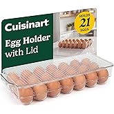 Best Brands Cuisinart Egg Holder for Fridge, Holds 21 Eggs, Stackable | Clear BPA-free plastic with fitted lid, fits standard refrigerator shelves, replaces flimsy cartons, hand wash only