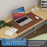 K KNODEL Small Office Desk Pad 60x35cm PVC Leather Dual-Sided Brown view 5