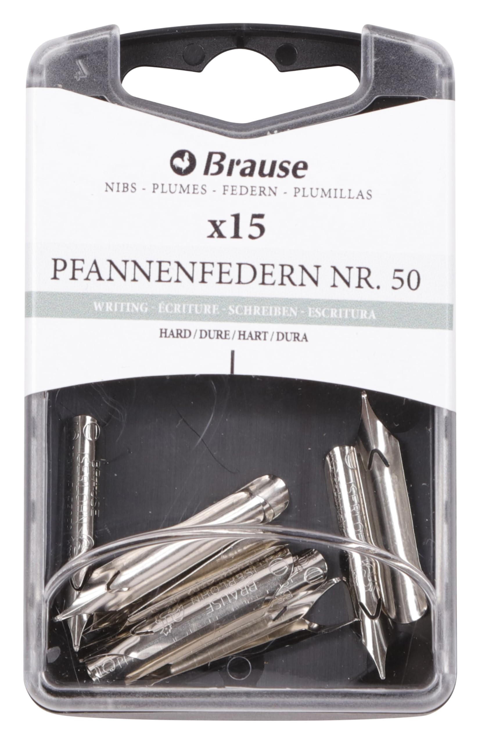 Brause 150050B - Plumes d'écriture pour porte-plume - Boite 15 Plumes Pfannen - Fabrication Allemande