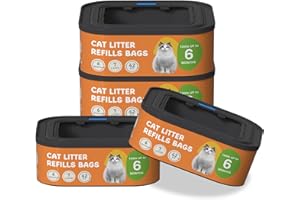 LISYEE Upgrade 42 FT Jumbo Cat Litter Refill Bags, Compatible with Genie Standard Pail, Plus Pail, Style Pail and XL+ Pail, Odor Lock, Unscented, Each Lasts Up to 6 Months for Cat Litter Disposal System