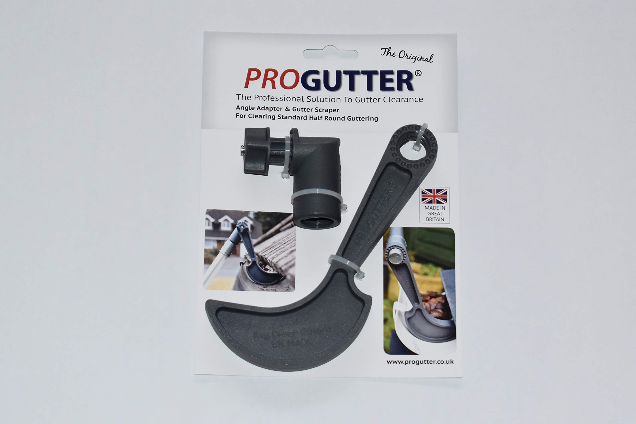 PROGUTTER Angle Adapter and Half Round Gutter Cleaning Scraper. The Original Scraper for Removing Debris and Weeds from The Ground. Ideal for Low Level guttering.