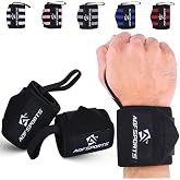 AQF Wrist Wraps for Weightlifting &amp; Powerlifting, 18" USPA Approved (Pair) | Heavy-duty Gym Wrist Wraps with Secure Thumb Loops &amp; Adjustable Closure for Reliable Wrist Support
