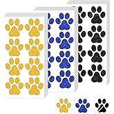 60 Sheets 480pcs Paw Print Tattoos Temporary, 3 Colors Dog Paw Glitter Tattoo Stickers Temporary Tattoos Dog Paw Body Tattoos for Adults Women Girls Face Body Accessories(Dog Paw Style)