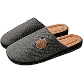 SOQSOQ Slippers for Men Warm Slippers with Arch Support Wram Fleece Lined Anti Slip for Winter Indoor Outdoor Long Standing