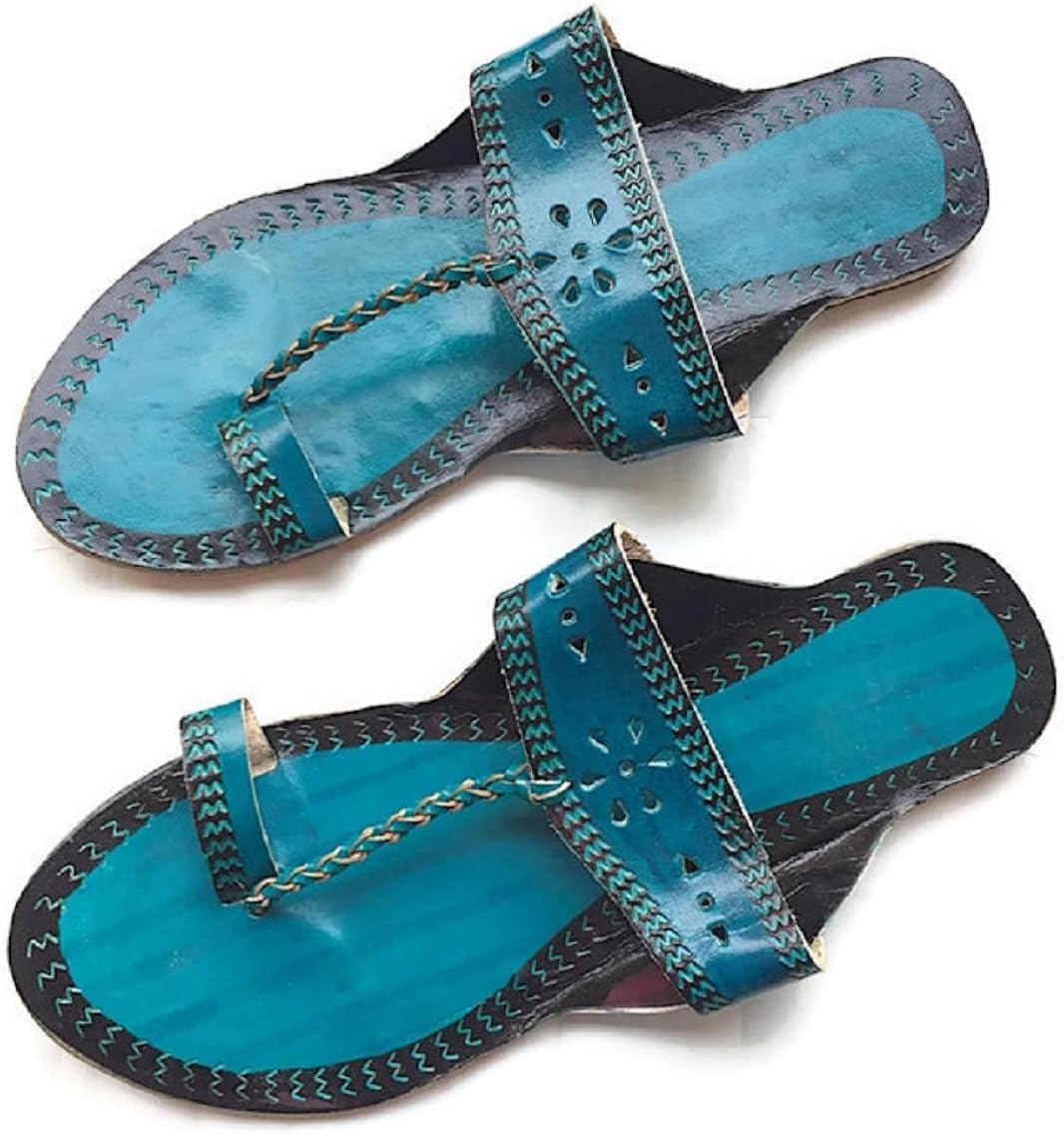 teal color sandals