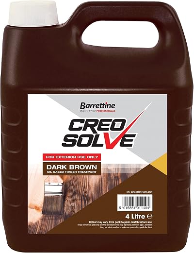 Barrettine Creosolve Dark 4L Wood Stain Exterior Decking Timber
