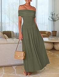 ZESICA Women's Off The Shoulder Maxi Dress 2025