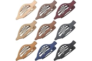MANDYDOV 9 Pack Flat Hair Clips for Women, Matte Claw Clips for Thick & Thin Hair (Multicolor)