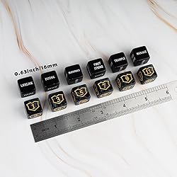48 Pcs Abilities Keywords Counter Dice Black Shield