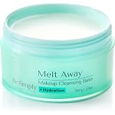 BioSimply Cleansing Balm Makeup Remover, Melts Away Waterproof Makeup &amp; Sunscreen, Hydrating Face Cleanser with Hyaluronic Acid &amp; Ceramide NP, All Skin Types, Cruelty-Free, 3.5 oz / 100 g