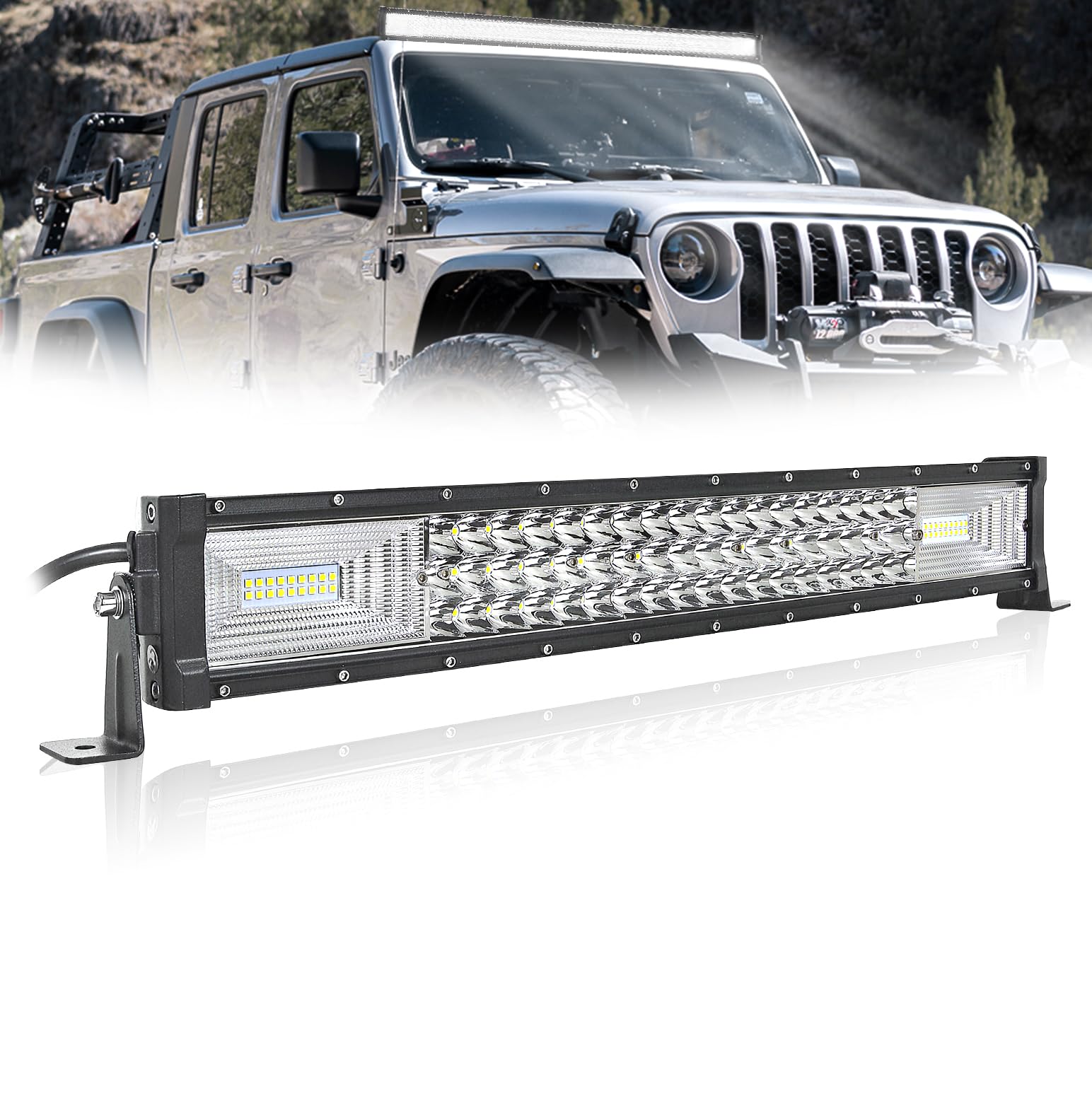 Photo 1 of SKYWORLD 22 inch 270W Straight LED Light Bar Spot Flood Combo LED Bar Off-Road Driving Lights Bar Fog Lamps IP67 Waterproof Work Lights Bar for Trucks UTV ATV Boat Trailer 6000K