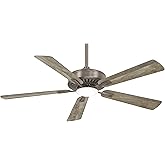 MINKA-AIRE F556L-BNK Contractor LED 52" 5-Blade LED Ceiling Fan in Burnished Nickel Finish with Savannah Grey Blades and Etch