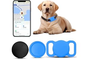 VEEIND Dog Tracker with Collar Holder, Smart Pet Tracker, MFi Certificated Tracking Device, Waterproof Bluetooth, No Monthly Fee, Works with Find My, Not GPS Tracker (iOS Only) (Sky Blue, M)