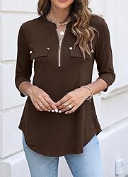 Halife Dressy Tops for Women Three Quarter Sleeve